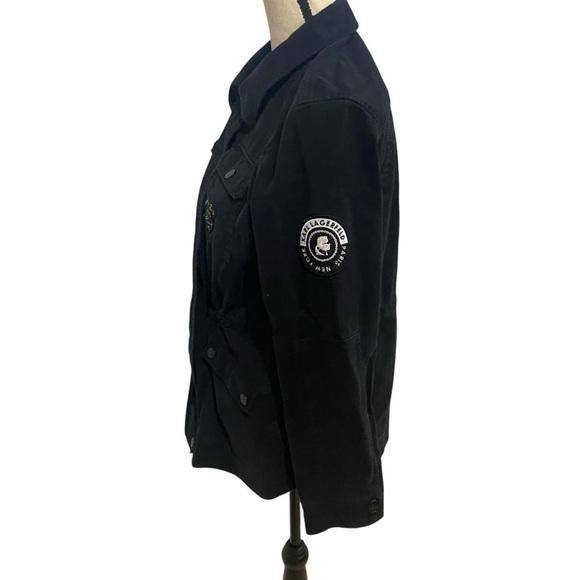 Karl Lagerfeld Women’s Logo Patch Utility Jacket Black Size Medium - Picture 7 of 14